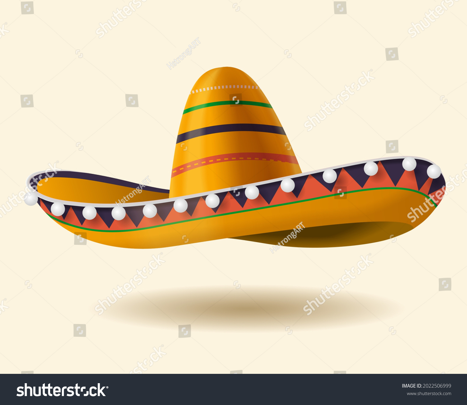 3d Sombrero Hat Illustration Traditional Mexican Stock Vector (Royalty ...