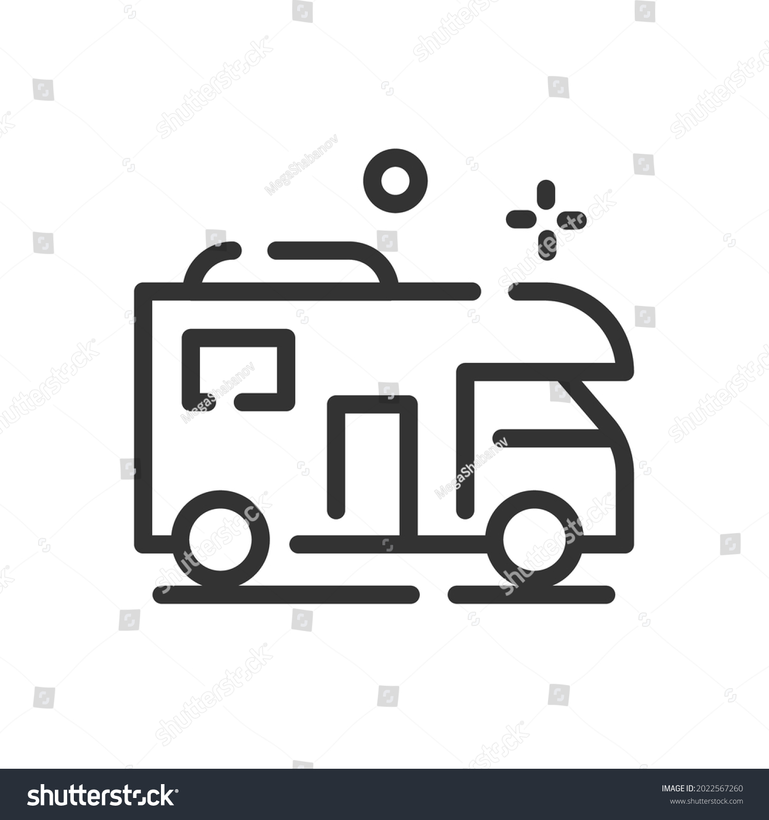 Camper Icon Simple One Line Style Stock Vector (Royalty Free ...