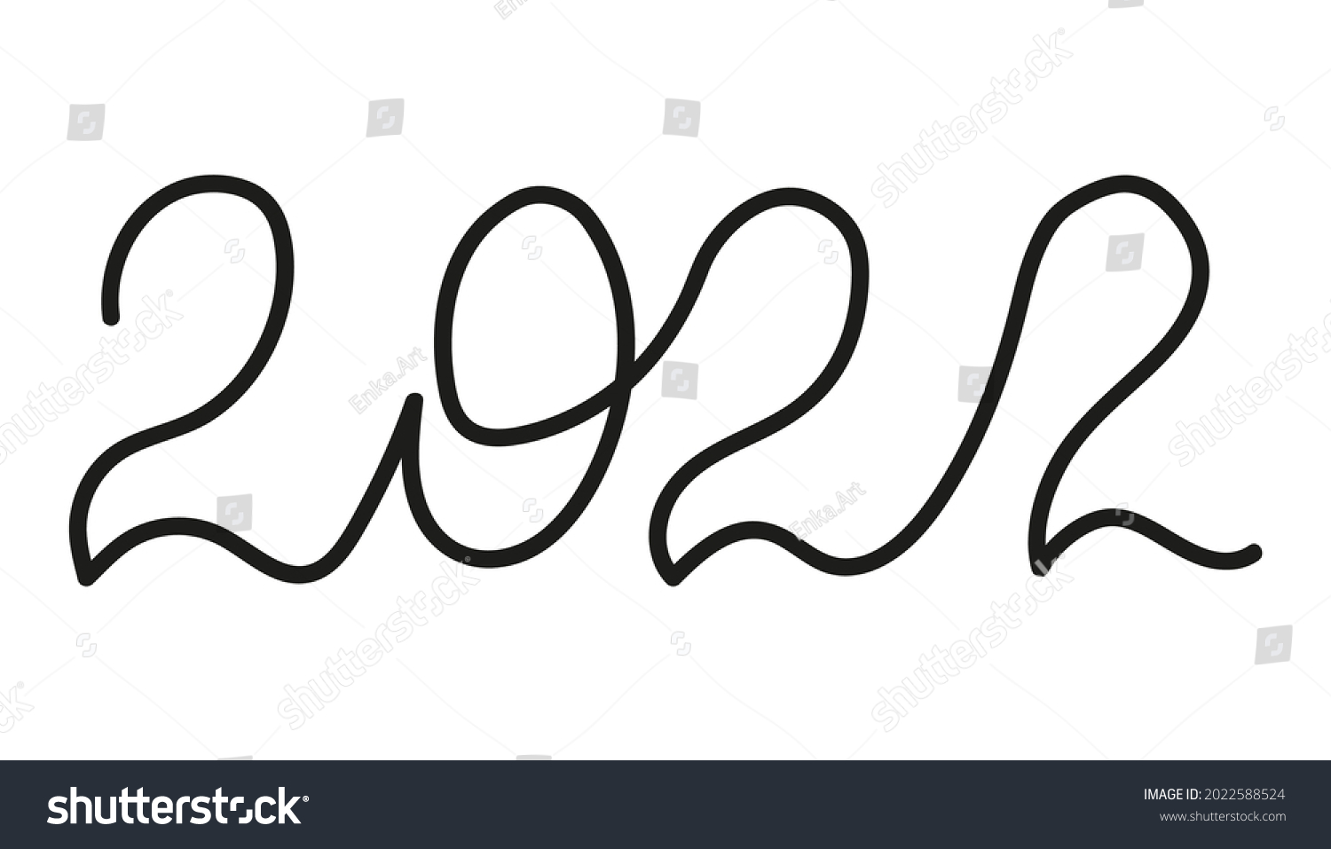 2022 Lettering Minimal Line Style 2022 Stock Vector (Royalty Free ...