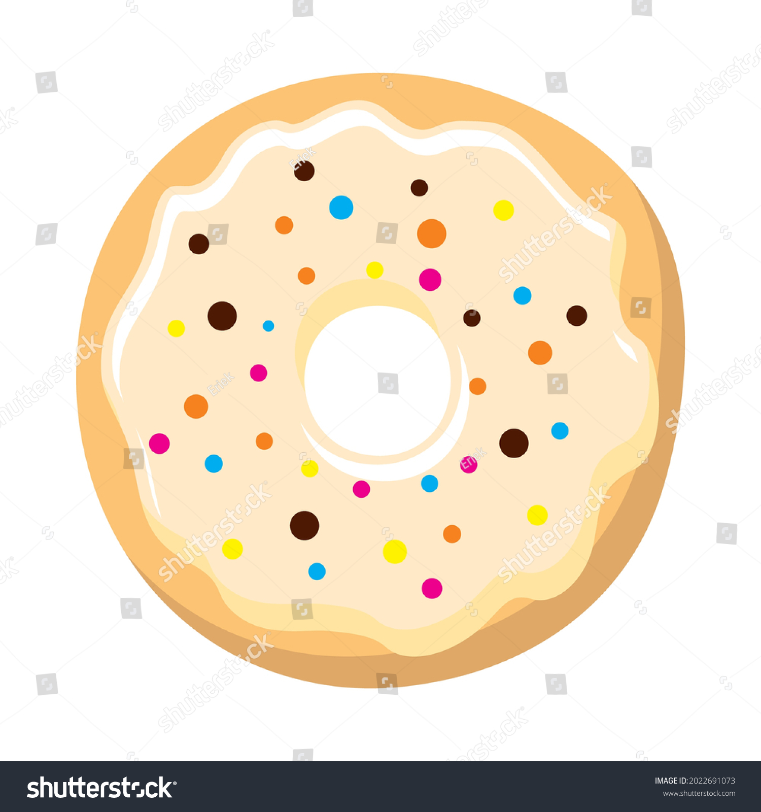 Donut Cream Vector Cartoon Illustration Vanilla Stock Vector (Royalty ...