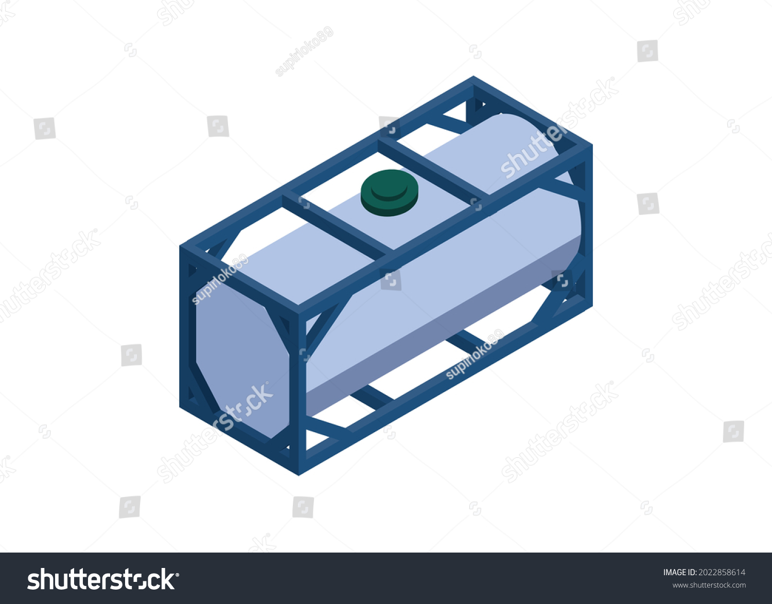 Tank Container Isometric View Simple Flat Stock Vector (Royalty Free ...