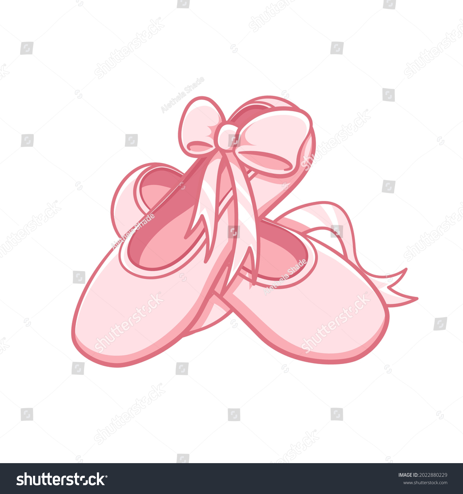 Pastel Pink Pair Pointe Shoes Ribbon Stock Vector (Royalty Free ...