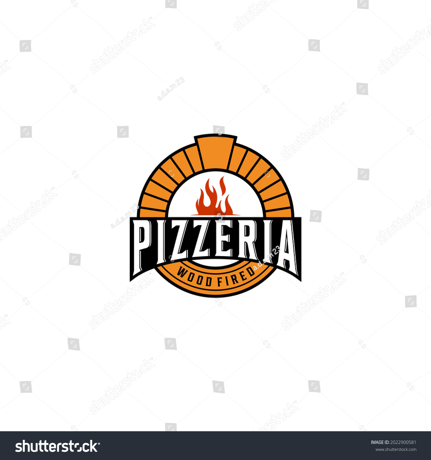 Pizza Logo Firewood Oven Wood Fired Stock Vector (Royalty Free ...