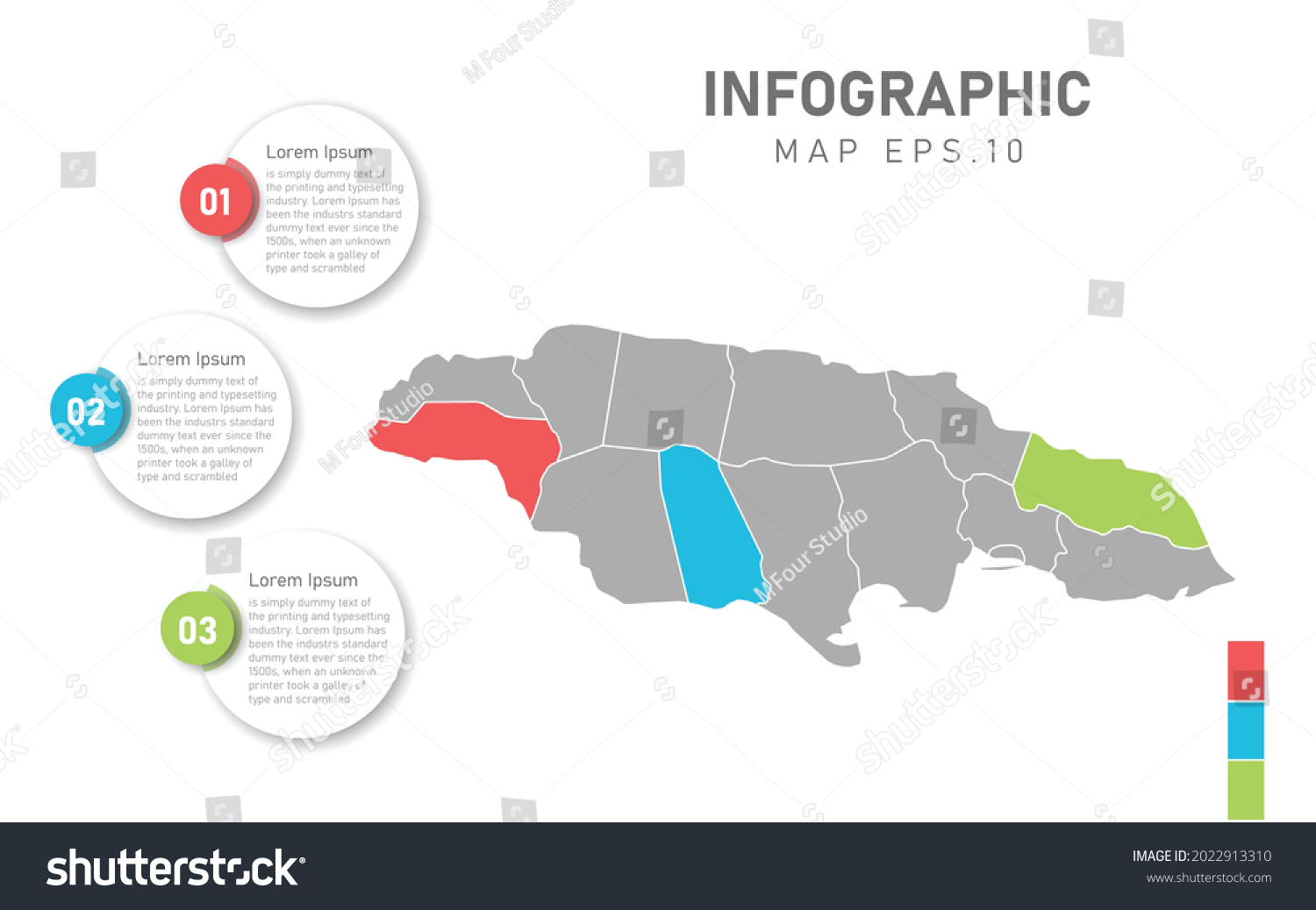 Jamaica Map Infographic Global Business Marketing Stock Vector (Royalty ...