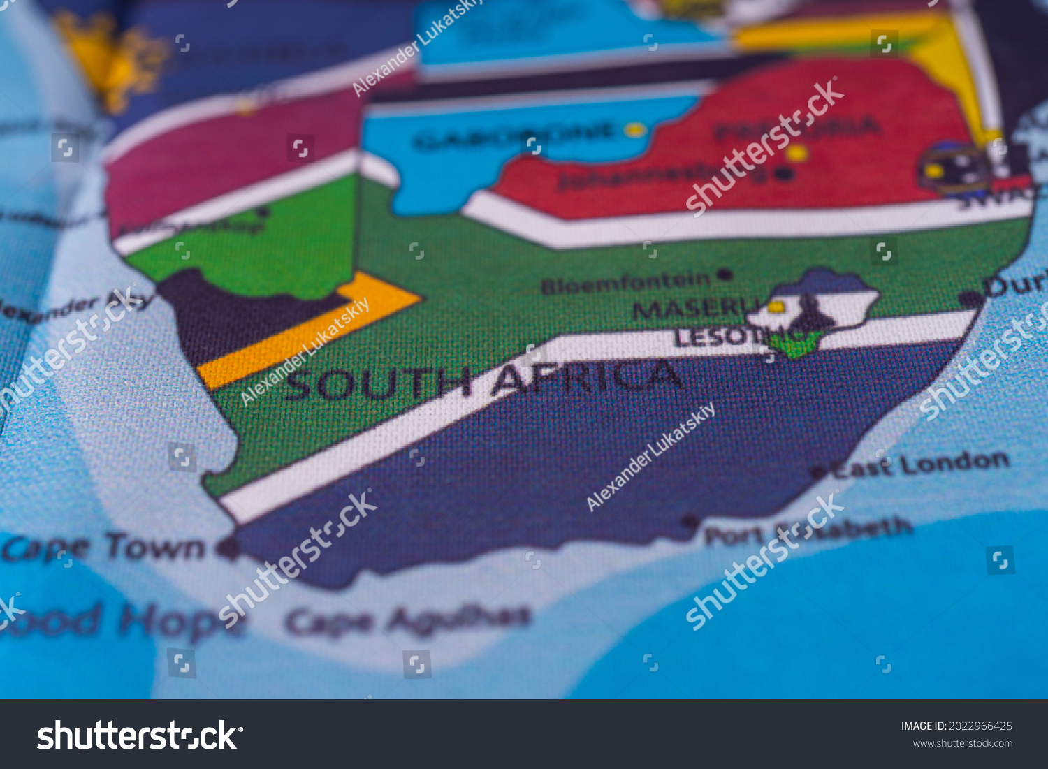 Stock Photo South Africa Flag On The Map 2022966425 