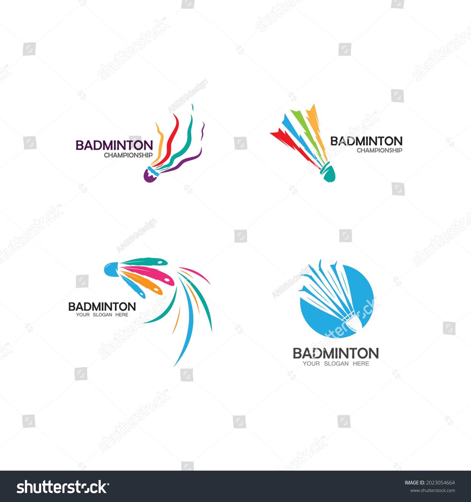 Badminton Logo Vector Icon Illustration Design Stock Vector (Royalty ...