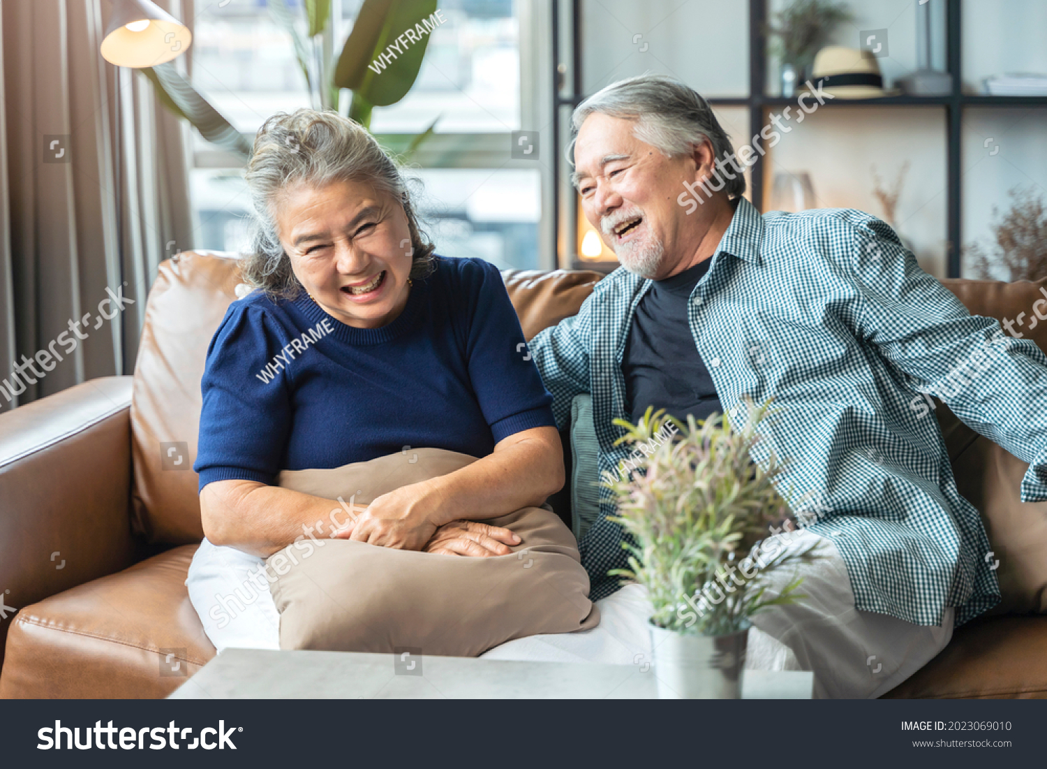 Old Senior Asian Retired Couple Enjoy Stock Photo 2023069010 