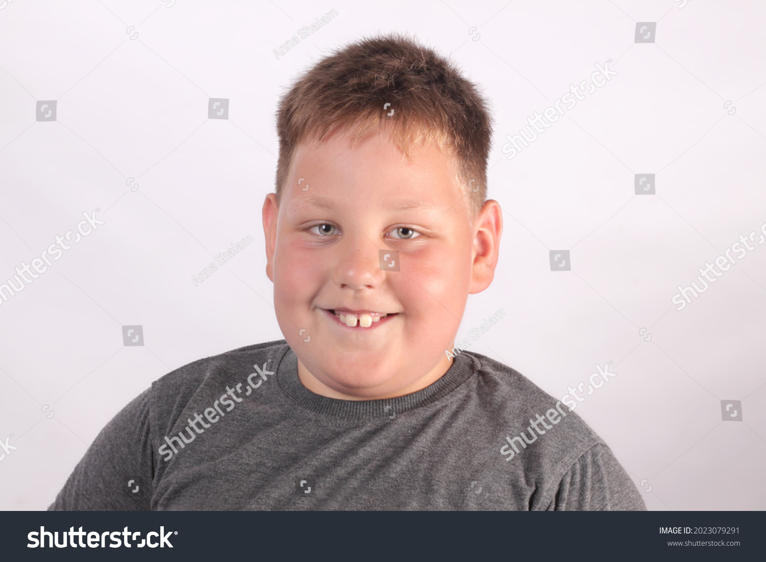 Portrait Happy Smiling Boy Autism Disease Stock Photo 2023079291 ...