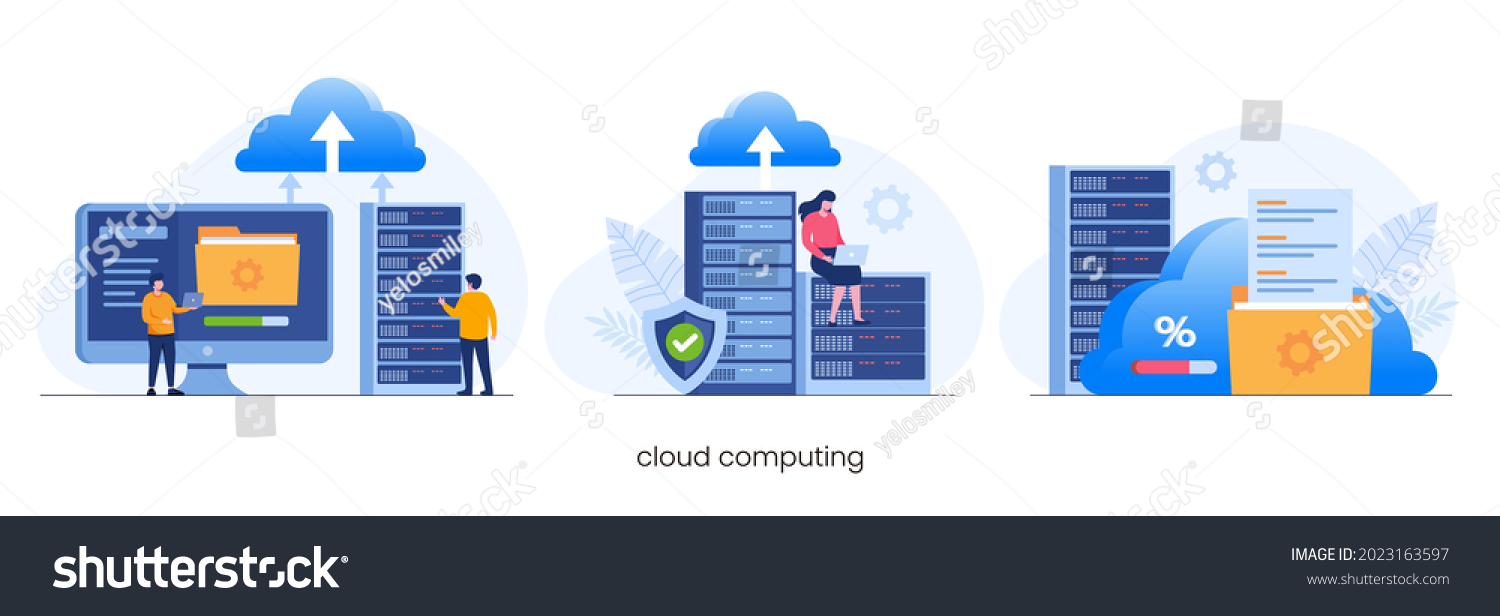 Cloud Computing Concept Data Center File Stock Vector (Royalty Free ...