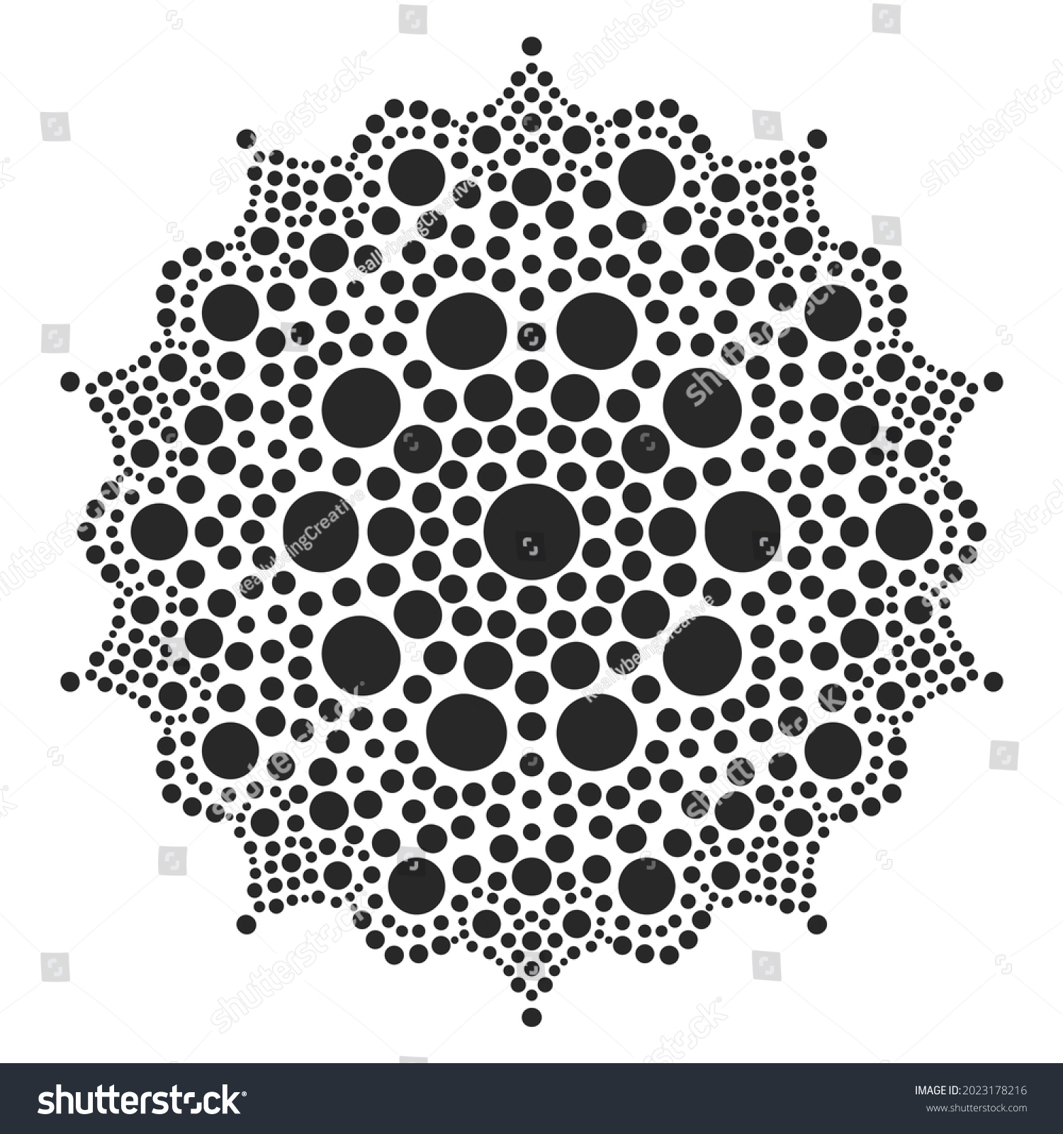 Dot Mandala Simple Dot Mandala Black Stock Illustration 2023178216 ...