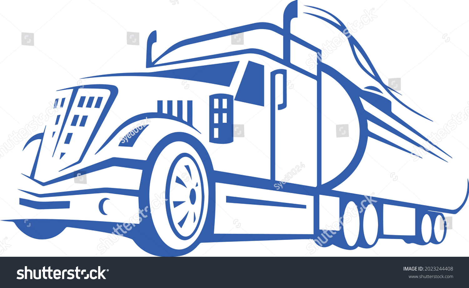 Truck Line Art Vector Illustration Stock Vector Royalty Free   Stock Vector Truck Line Art Vector Illustration 2023244408 