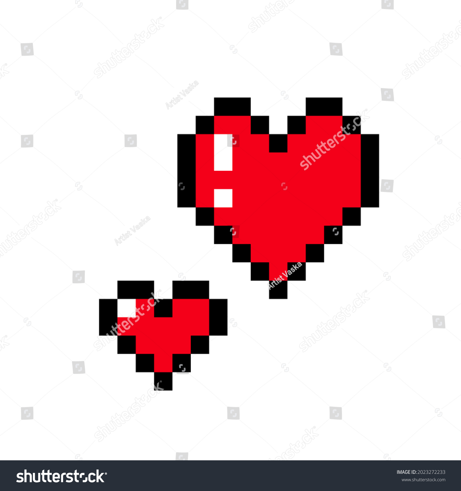 8 Bit Pixel Heart Two Red Stock Illustration 2023272233 | Shutterstock