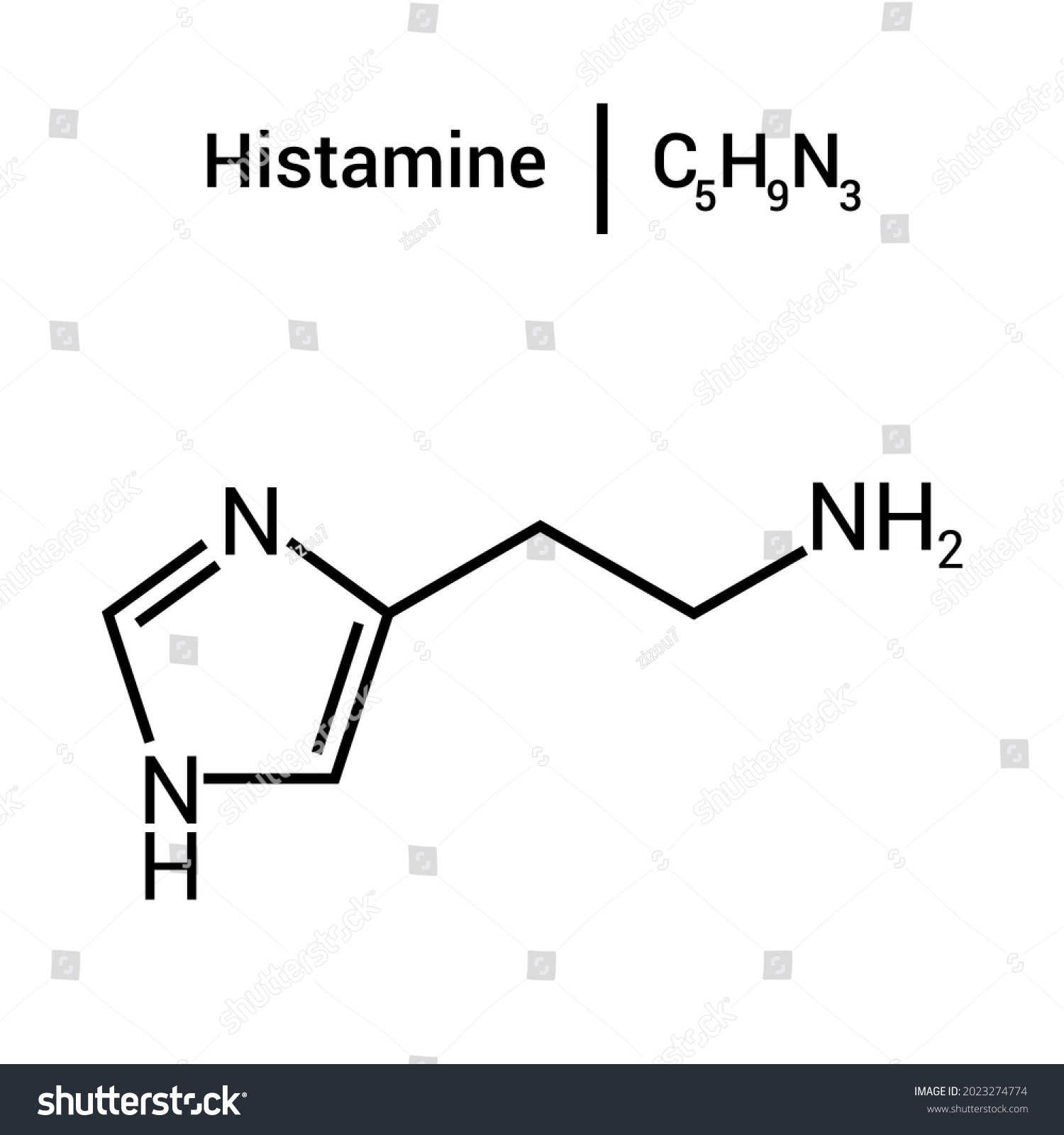 Chemical Structure Histamine C5h9n3 Stock Vector (Royalty Free ...