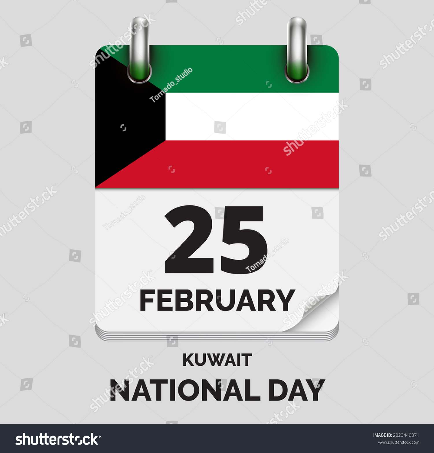 National Day Kuwait February 25 Days Stock Vector (Royalty Free