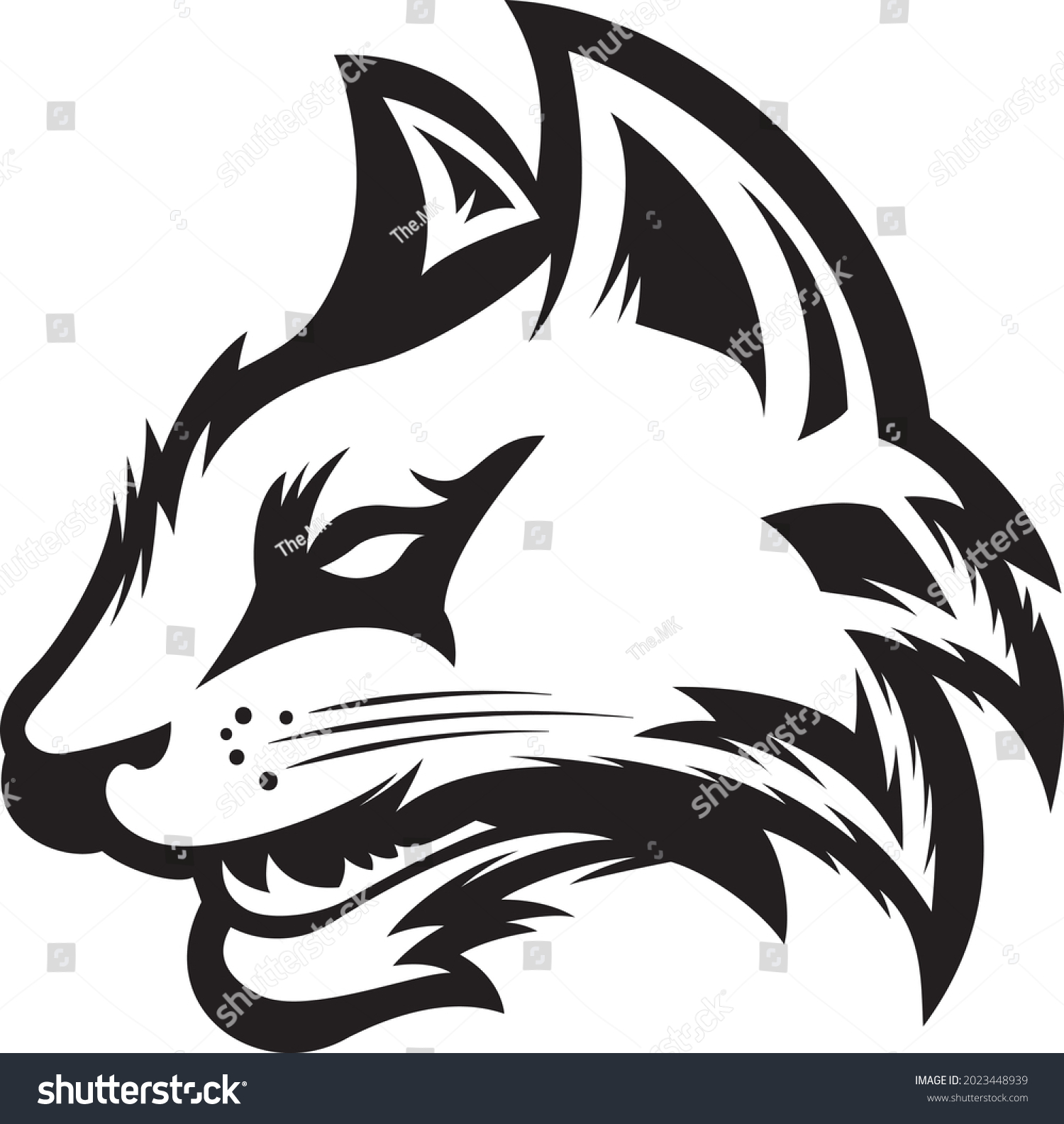 Bearcat Mascot Vector Illusrations Tshirts Logos Stock Vector (Royalty