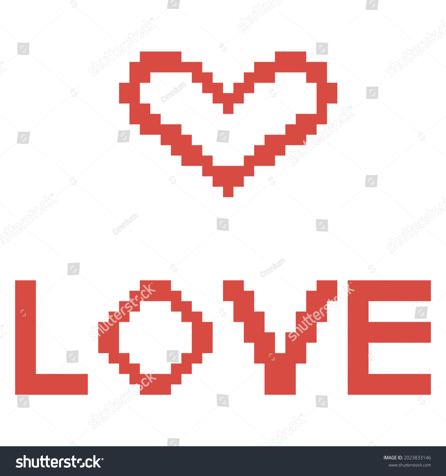 Pixel Art Heart Love Stock Vector (Royalty Free) 2023833146 | Shutterstock