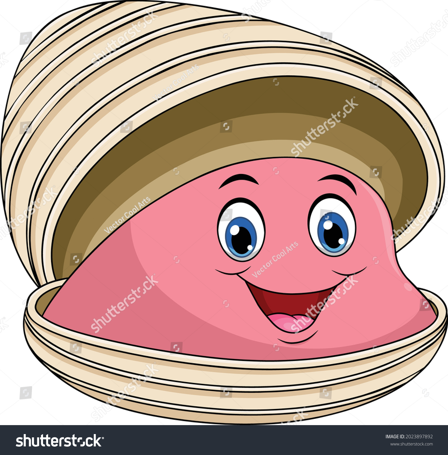 Cute Clams Cartoon Vector Illustration Stock Vector (Royalty Free ...