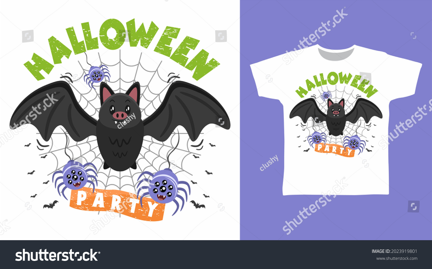 Bat Spider Halloween T Shirt Design Stock Vector Royalty Free 2023919801 Shutterstock 7265