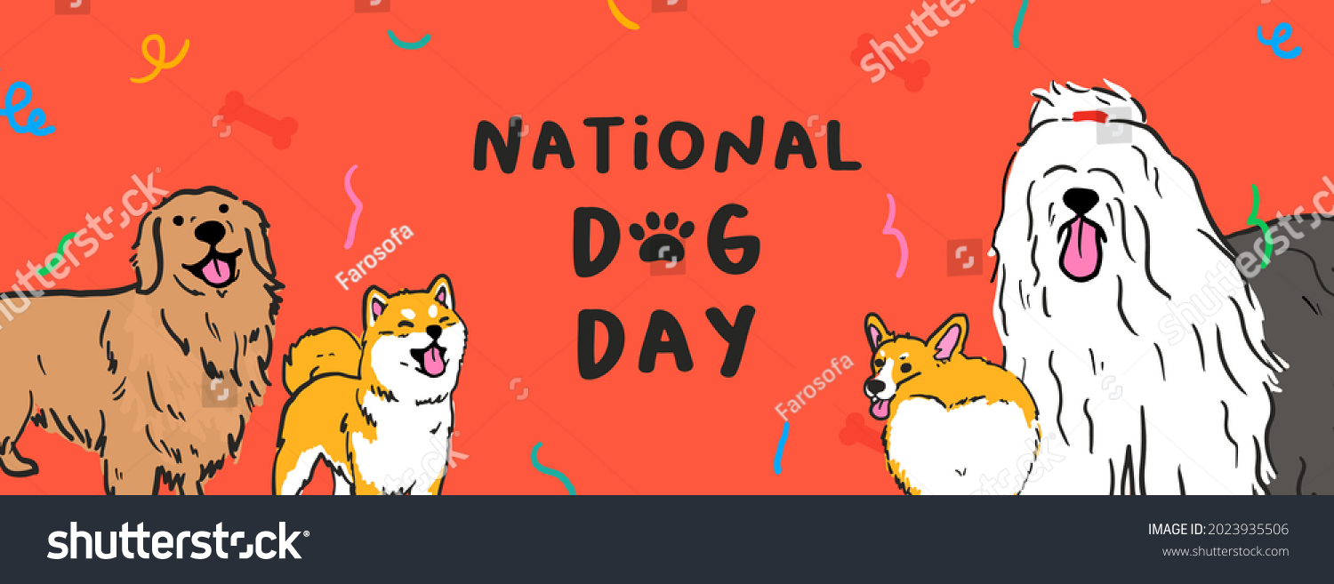 National Dog Day Banner Vector Design Stock Vector (Royalty Free ...