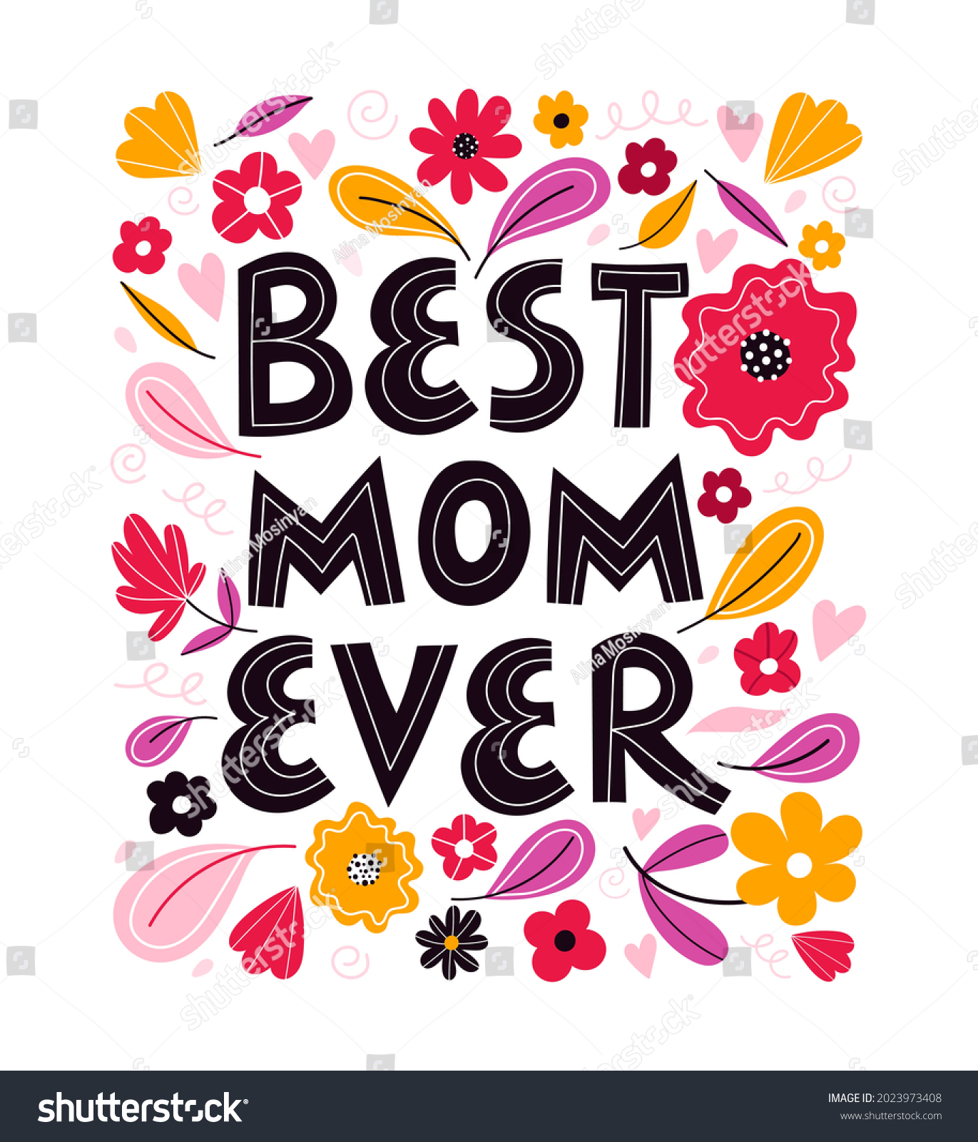 Best Mother Ever Hand Drawn Vector Stock Vector (Royalty Free ...