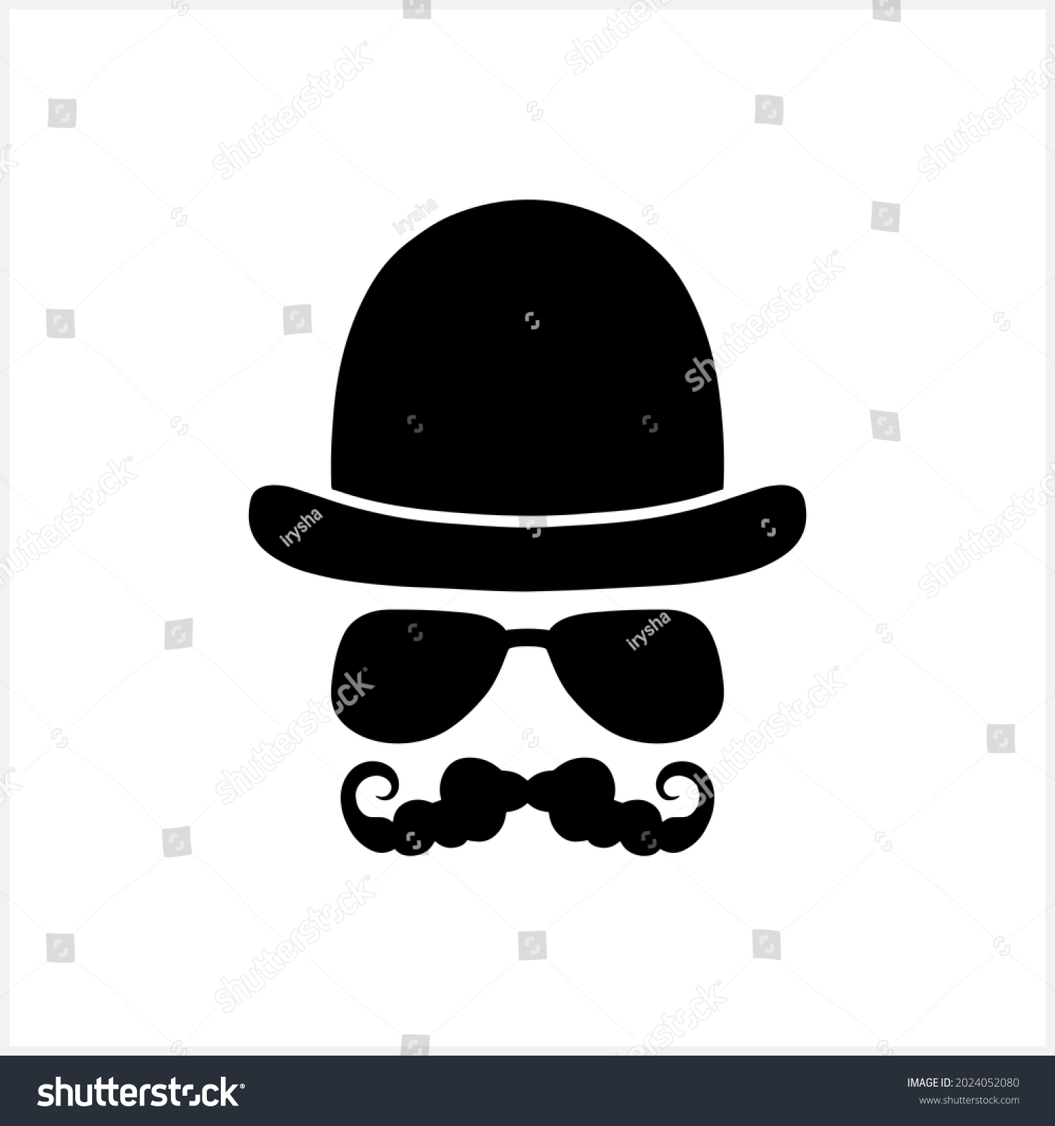 Hipster Clipart Isolated On White Stencil Stock Vector (Royalty Free ...