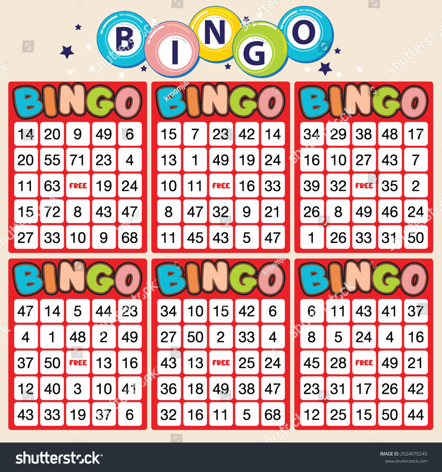 Blank Bingo Cards Vector Format Set Stock Vector (Royalty Free ...