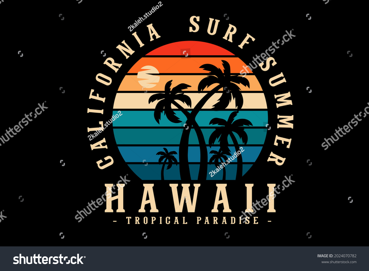 California Surf Summer Silhouette Design Stock Vector (Royalty Free ...