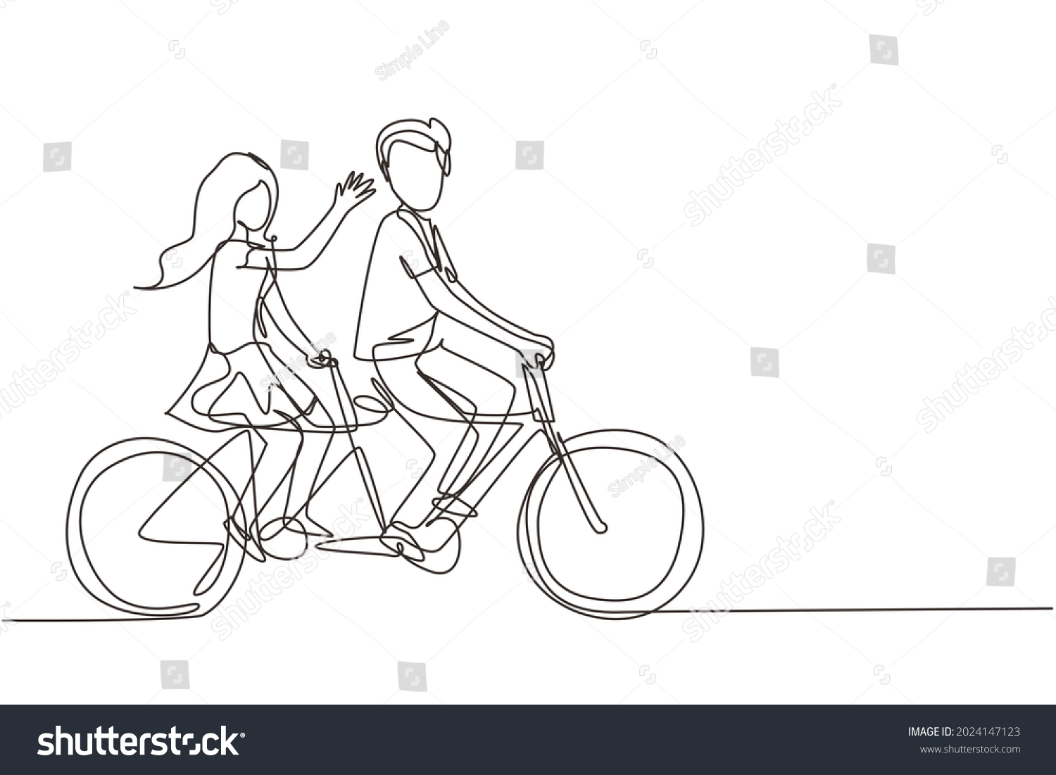 Continuous One Line Drawing Romantic Couple Stock Vector (Royalty Free ...