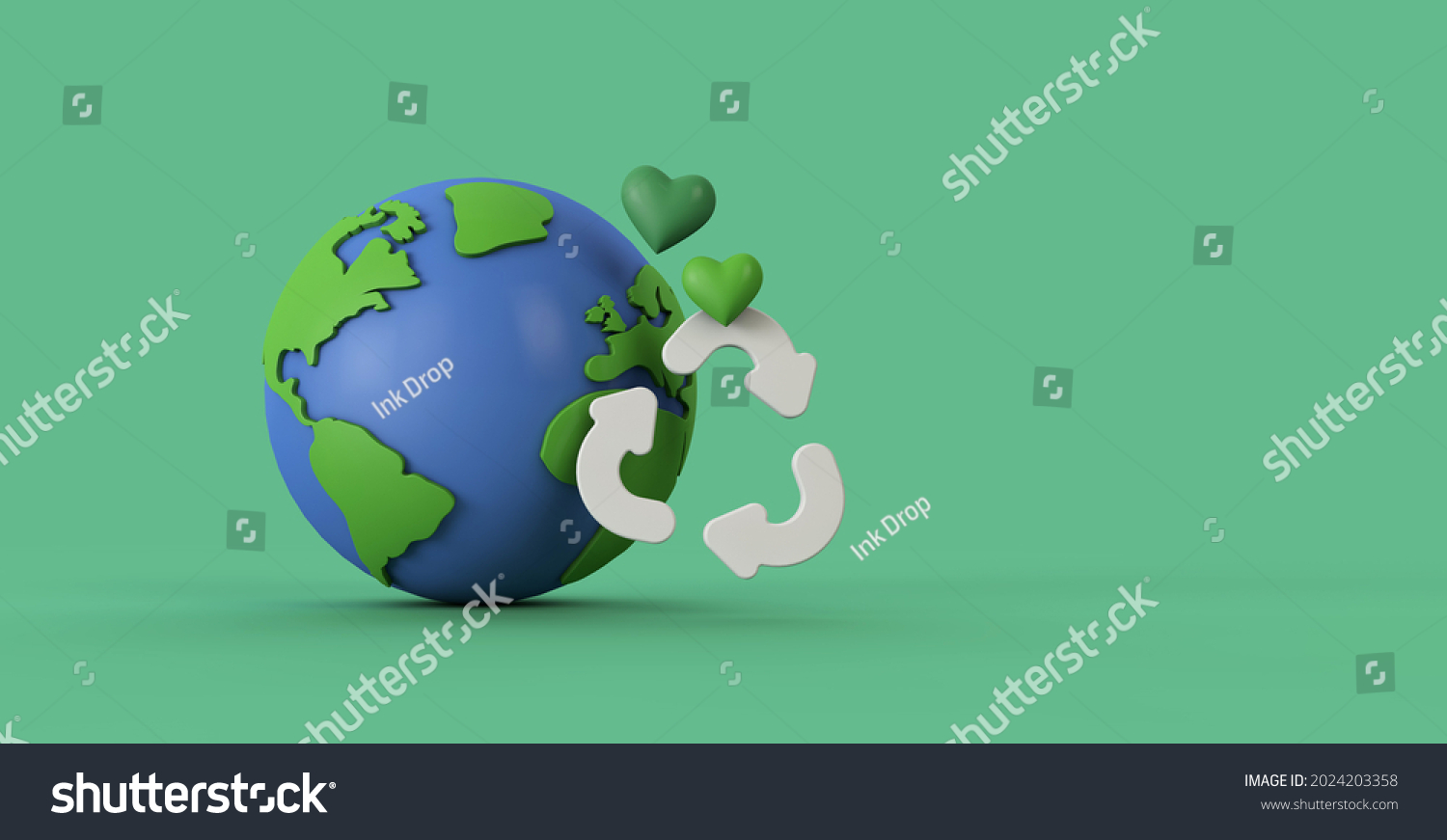 Global Recycling Earth Model Recycle Symbol Stock Illustration ...