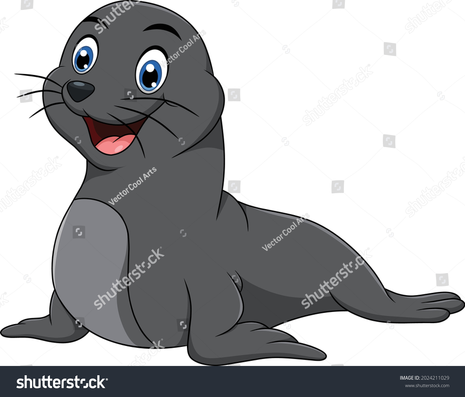 Cute Sea Lion Animal Vector Illustration Stock Vector (Royalty Free