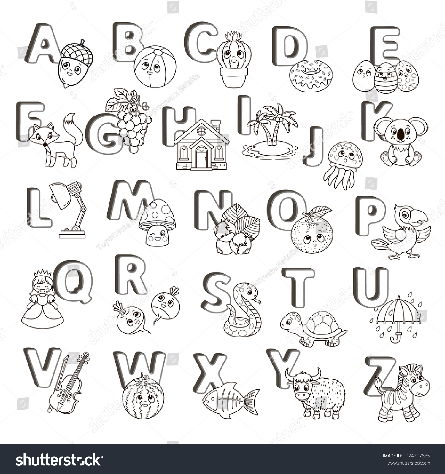 Vector Abc Poster Capital Letters English Stock Vector (Royalty Free ...