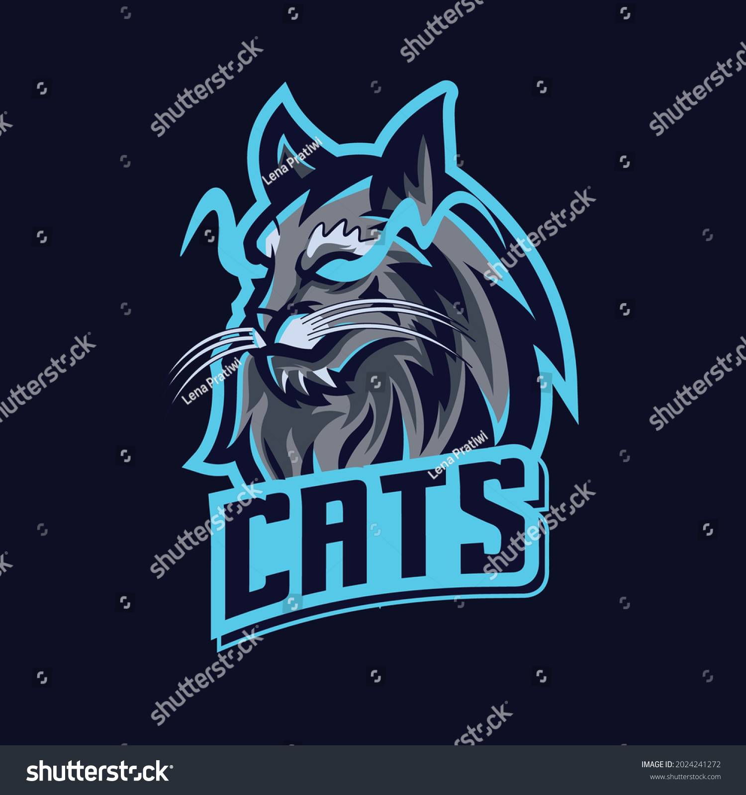 Cats Mascots Character Logo Esports Stock Vector (Royalty Free ...