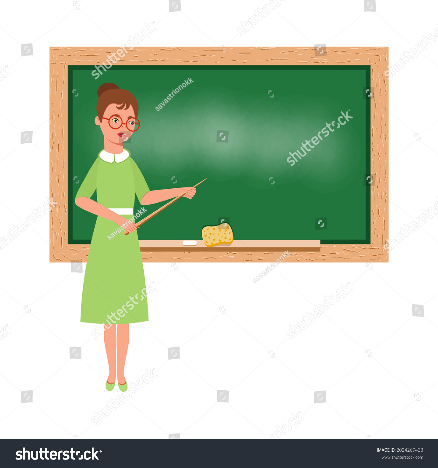 Teacher Points His Hand Board Back Stock Vector (Royalty Free ...