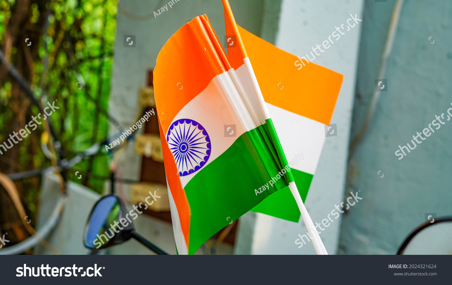 Two Indian Tricolor National Flags Nature Stock Photo 2024321624 ...