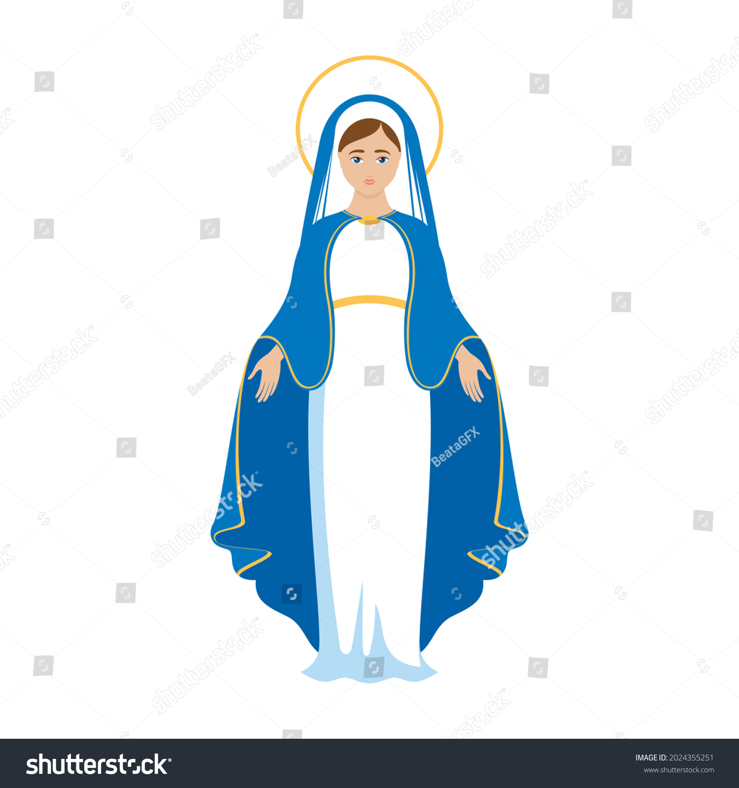 Blessed Virgin Mary Illustration Assumption Mary Stock Illustration ...