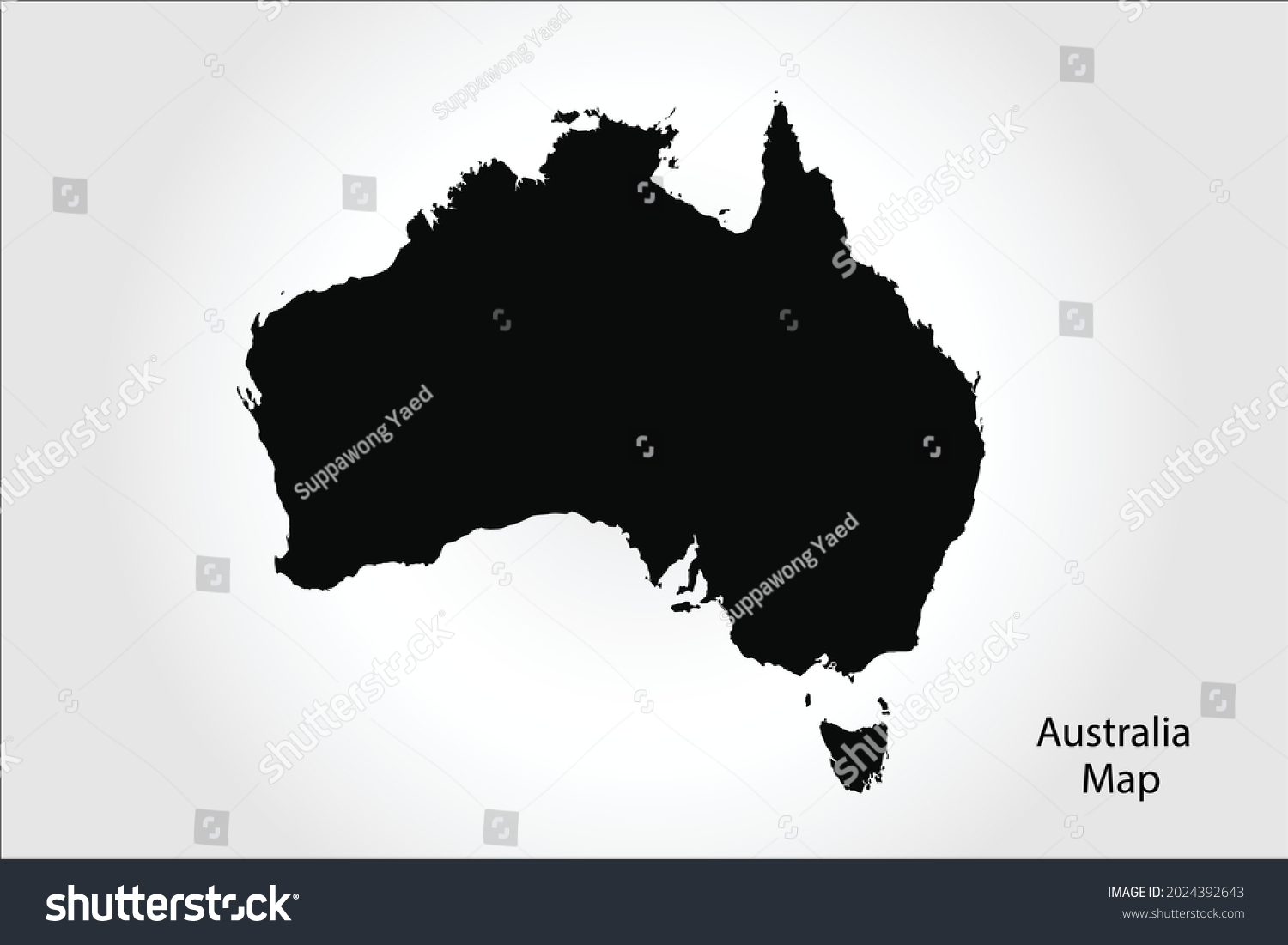 Australia Map Black Color On Backgound Stock Vector (Royalty Free ...