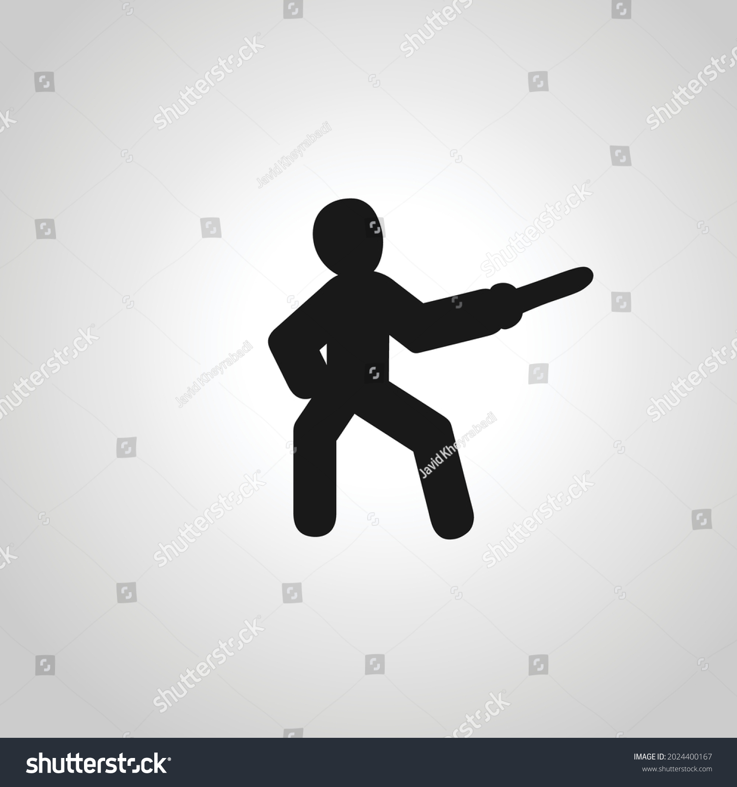 Fencer Pictogram Simple Isolated Vector Silhouette Stock Vector ...