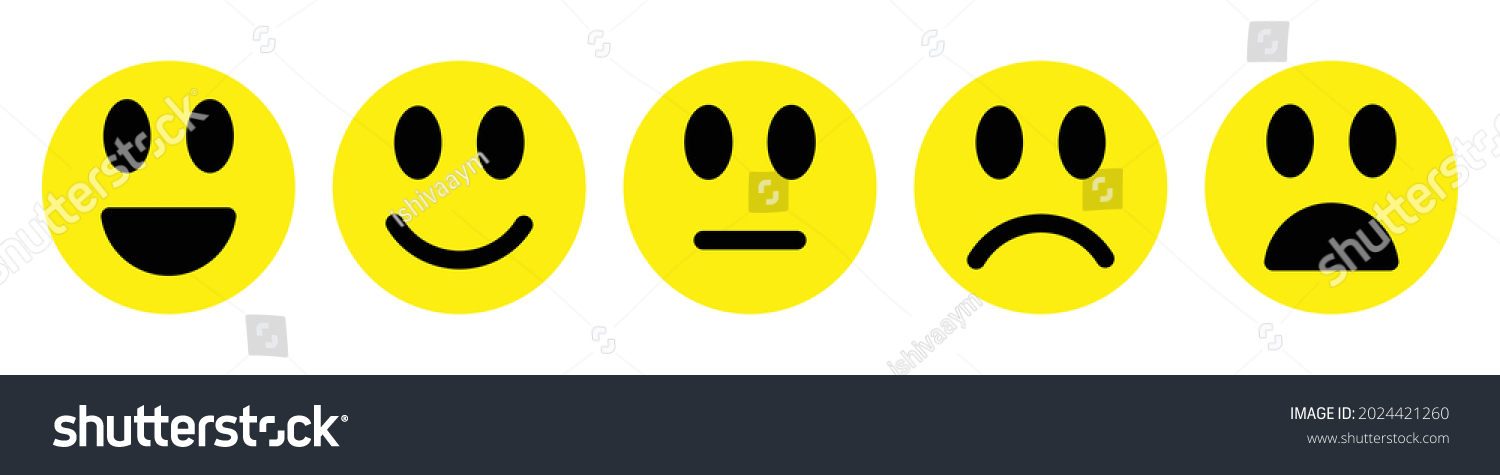 Cute Emojis Simple Vector Illustration Stock Vector (royalty Free 