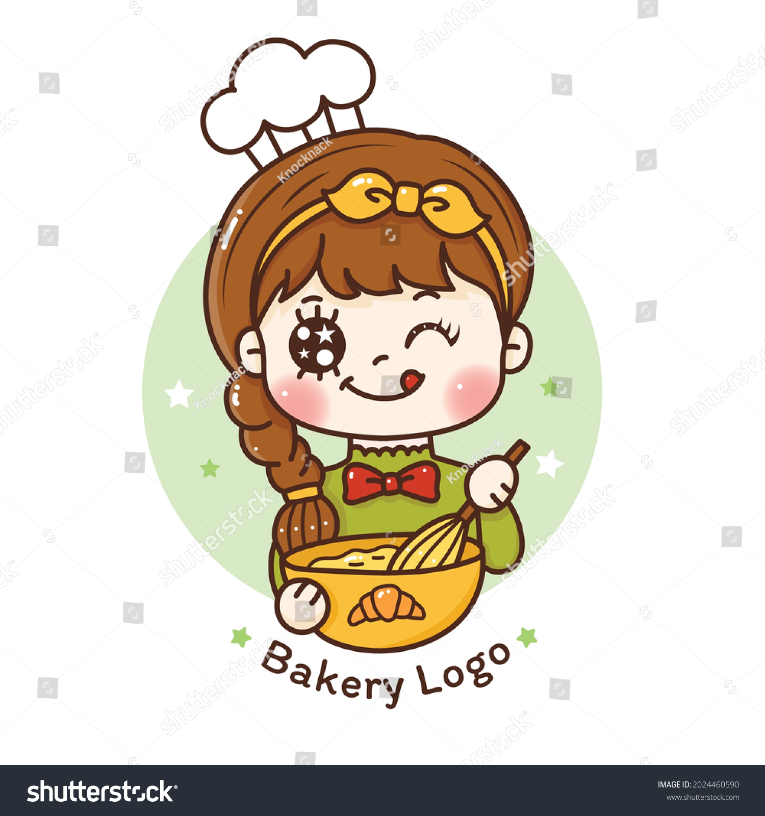 Cute Girl Enjoy While Cooking Bakery Stock Vector (Royalty Free ...