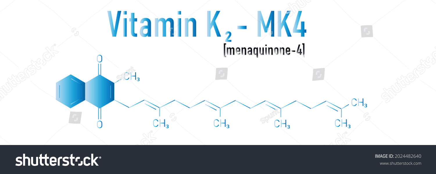 Vitamin K2 Menaquinone Molecule Skeletal Formula Stock Vector (Royalty ...