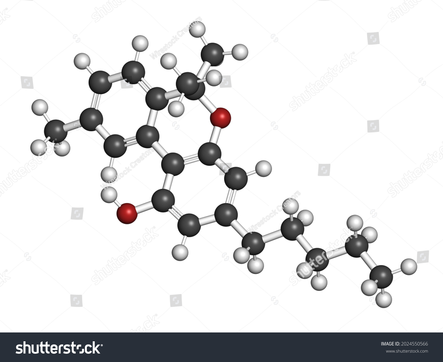 Cannabinol Cbn Cannabinoid Molecule 3d Rendering Stock Illustration ...