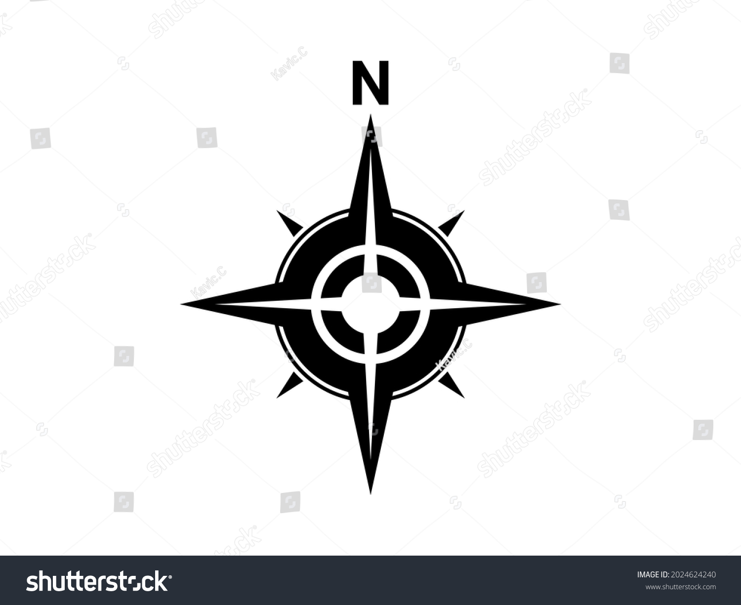 Map Direction Symbol North Sign Black Stock Vector (Royalty Free ...