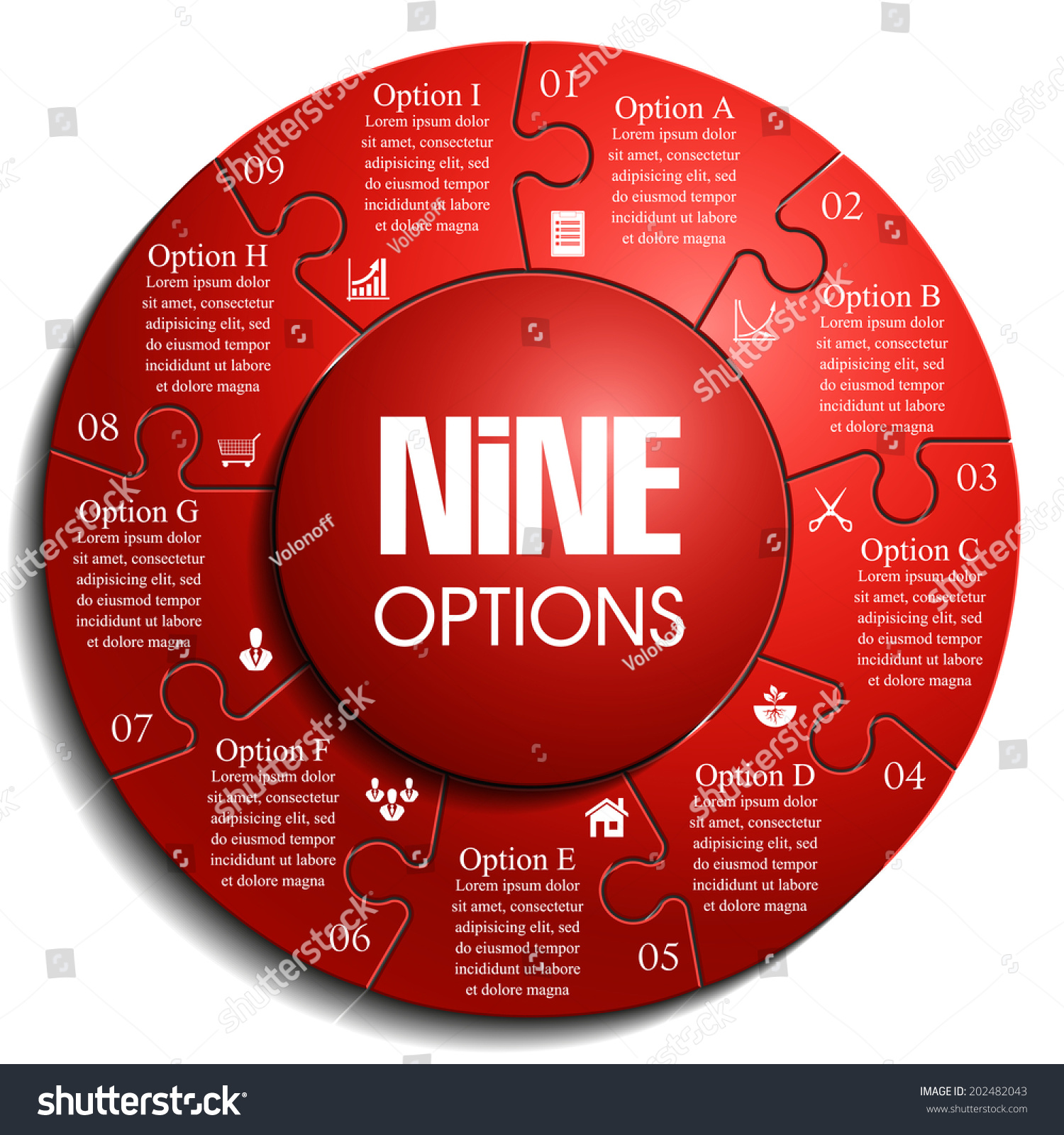 nine-piece-flat-puzzle-round-infographic-stock-vector-royalty-free-202482043-shutterstock