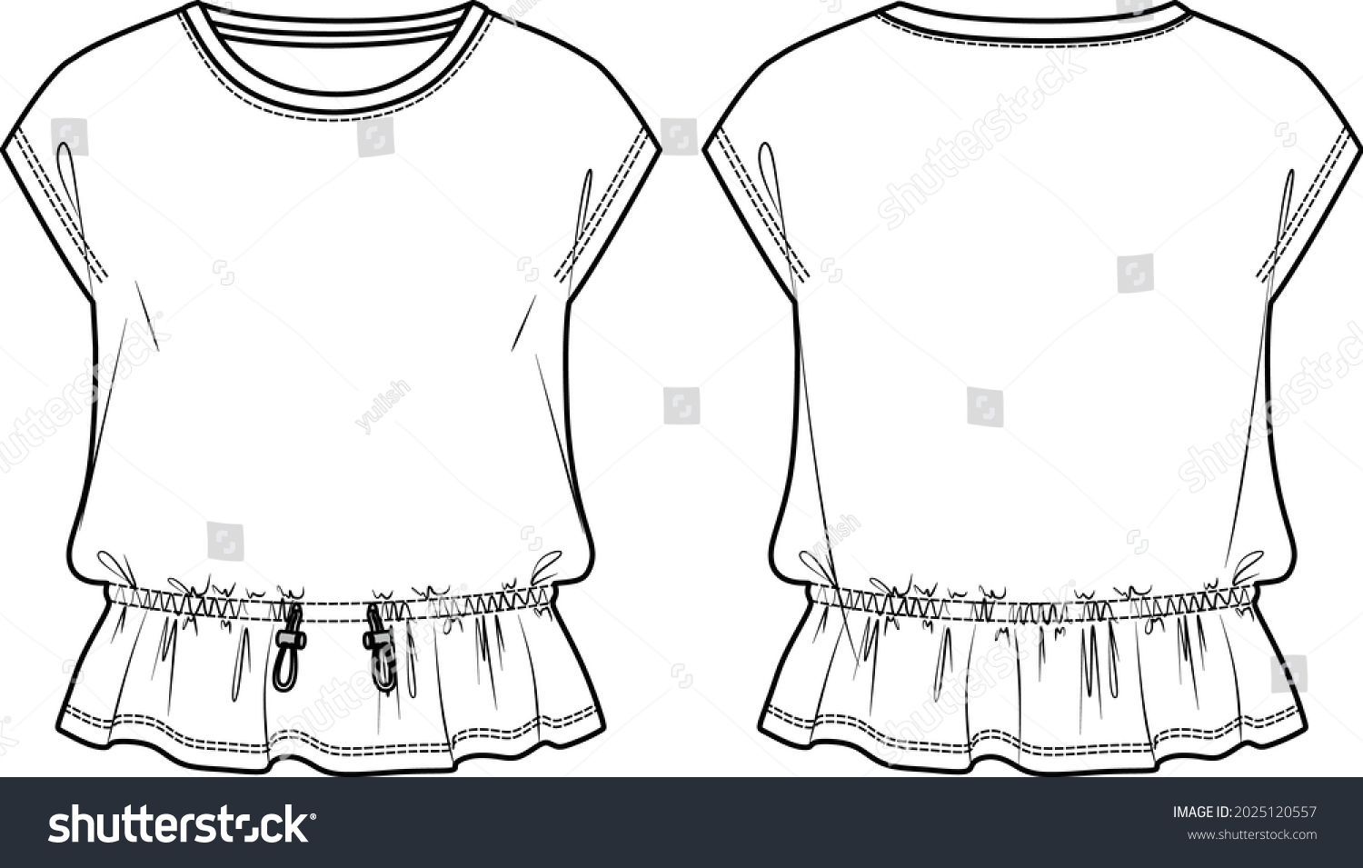 Vector Sleeveless Tshirt Fashion Cad Woman Stock Vector (Royalty Free ...