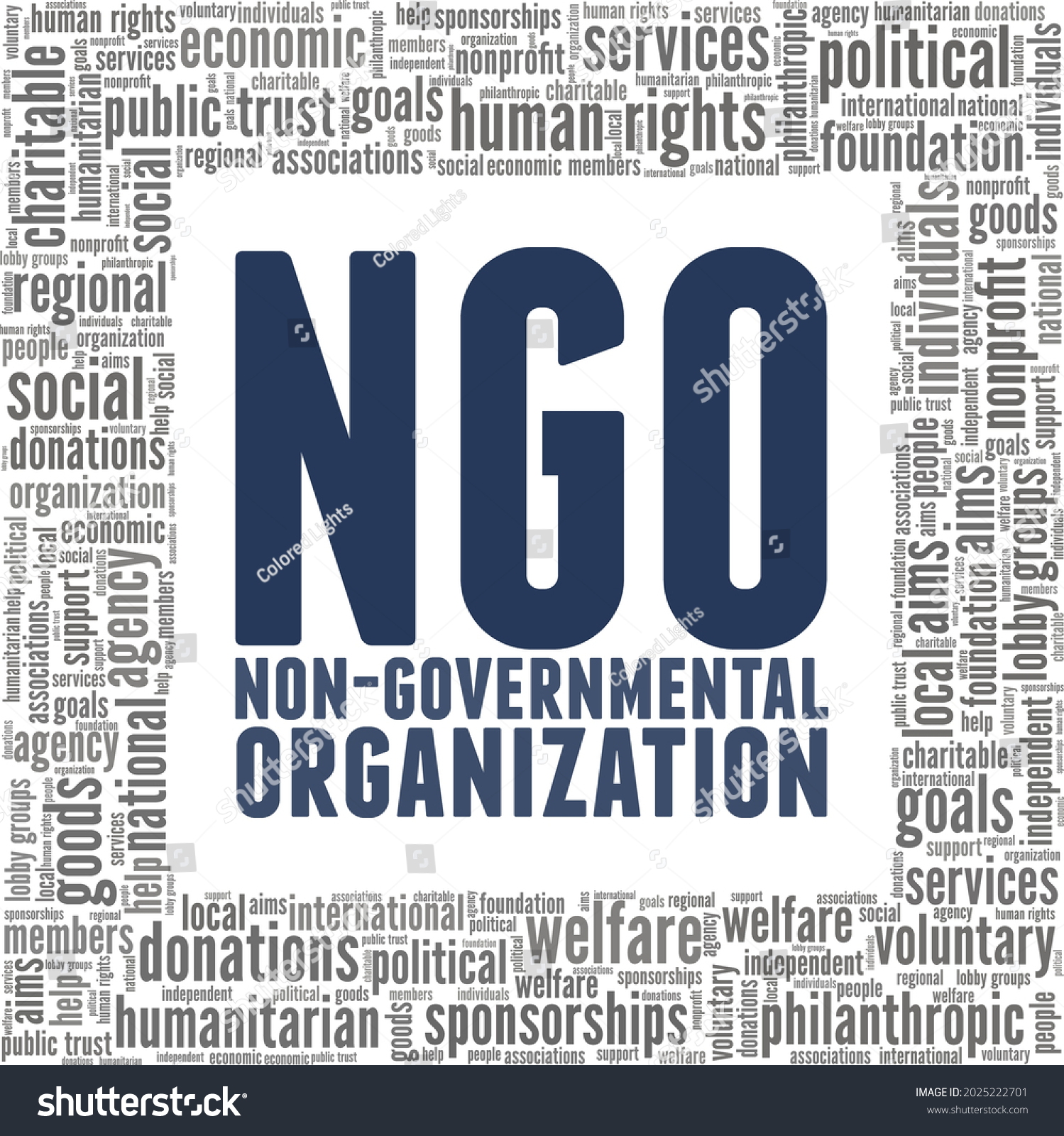 Ngo Nongovernmental Organization Vector Illustration Word Stock Vector ...