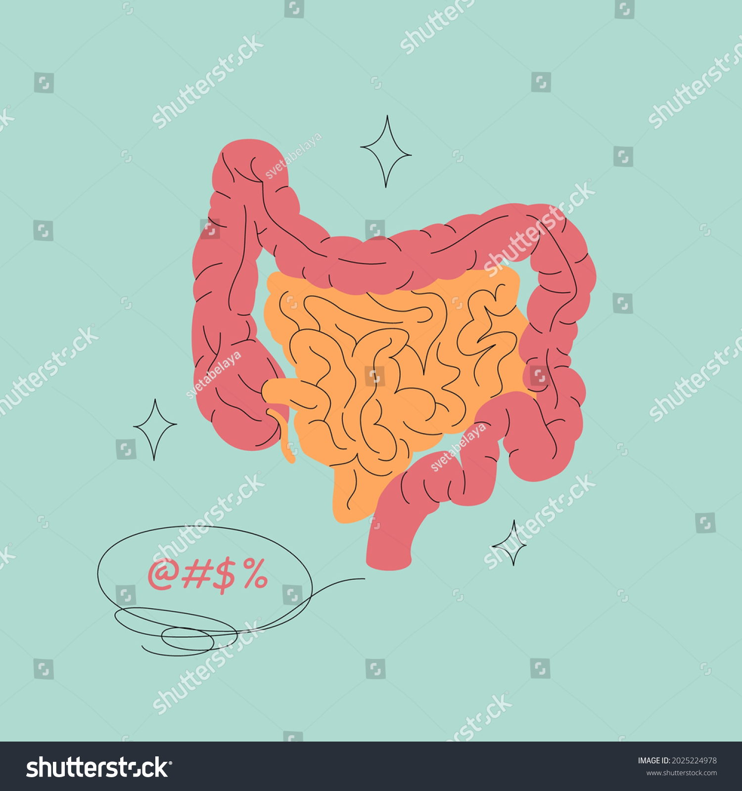 Human Guts Intestines Vector Illustration Isolated Stock Vector ...