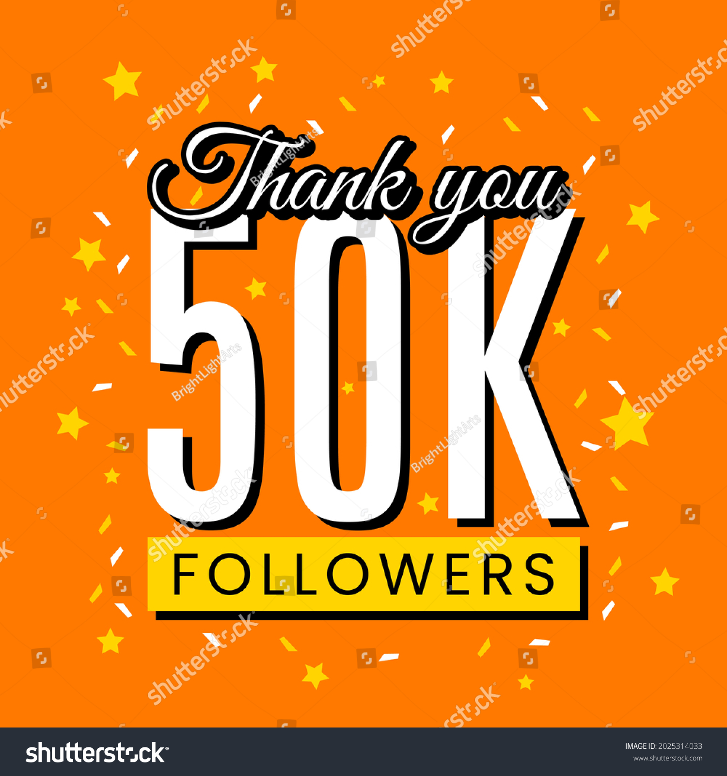 Thank You Fifty Thousand Followers Social Stock Vector Royalty Free 2025314033 Shutterstock 7369