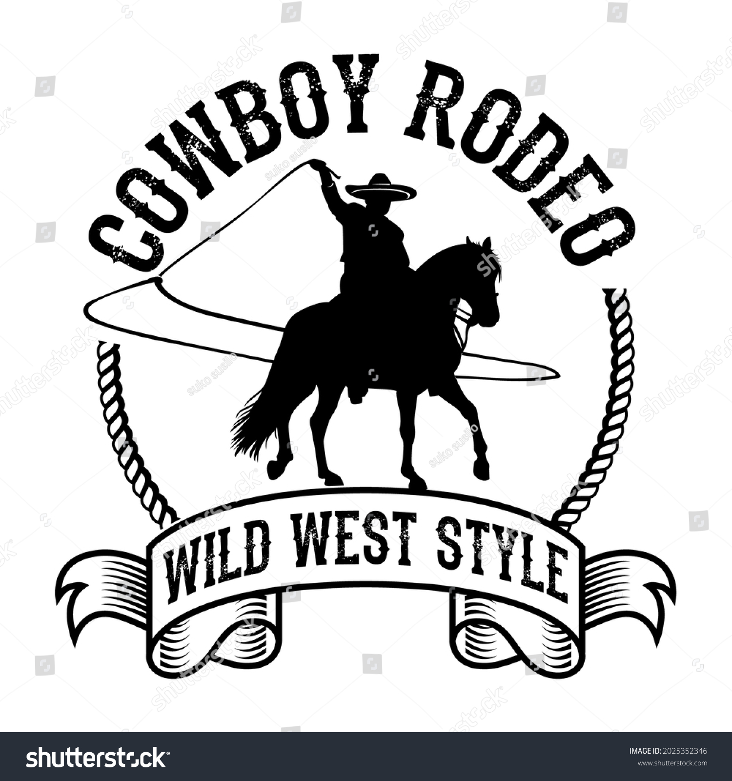 Logo Cowboy Rodeo Vector Illustration Stock Vector (Royalty Free ...