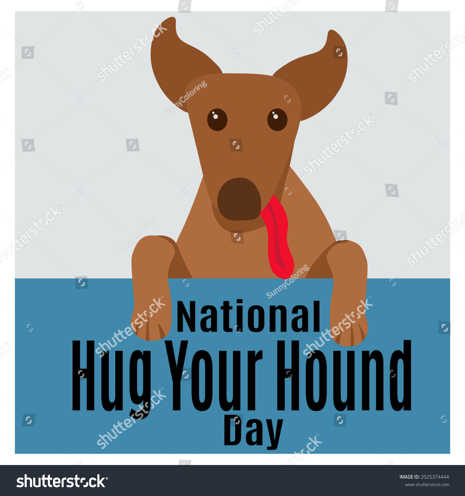 National Hug Your Hound Day Idea Stock Vector (Royalty Free) 2025374444