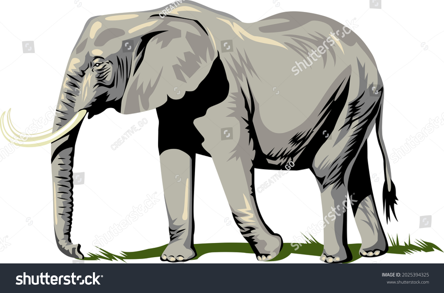 Painted Elephant Isolated On White Background Stock Vector (Royalty ...